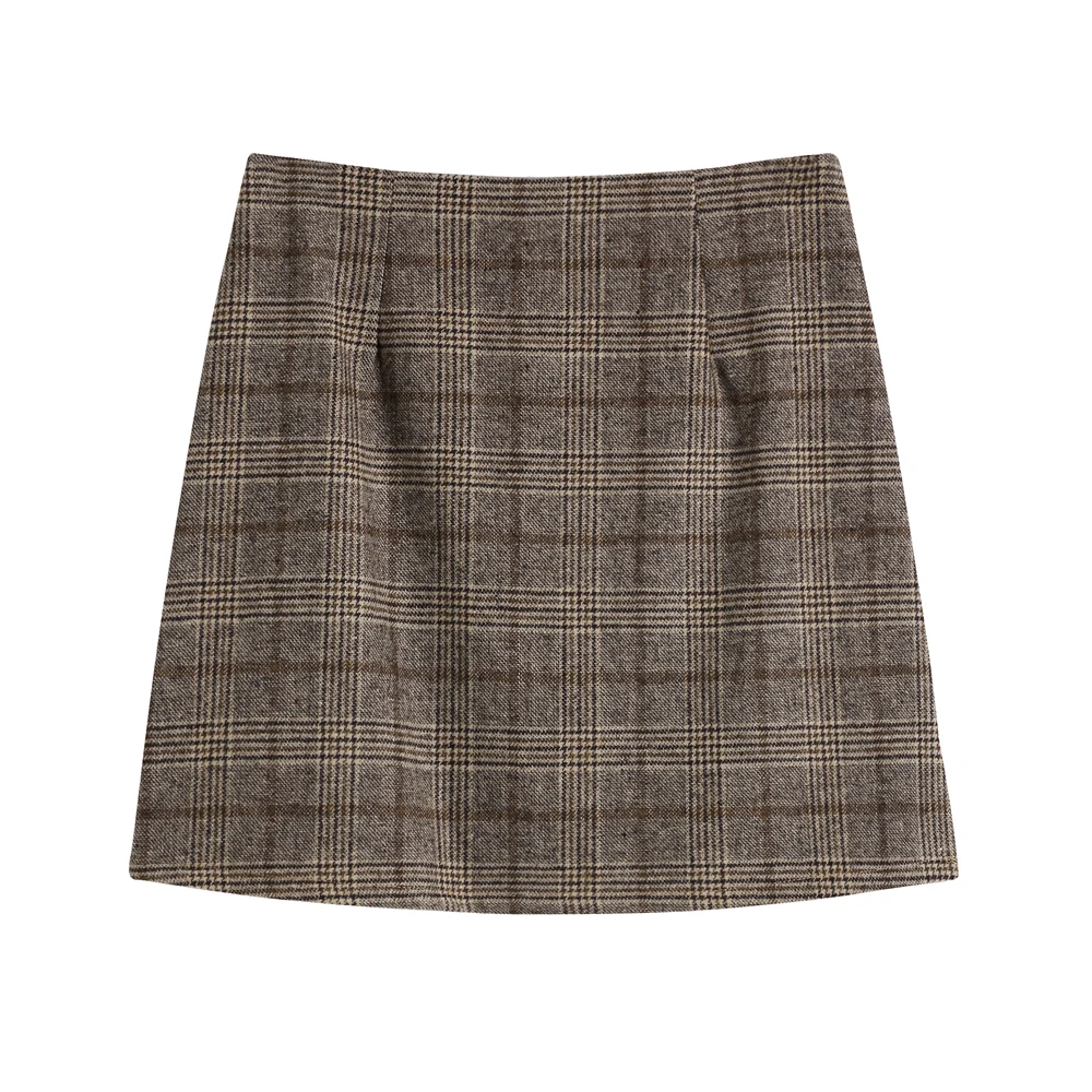 

Make summer new plaid skirts female web celebrity tide restoring ancient ways of tall waist joker cloth the a-line skirt