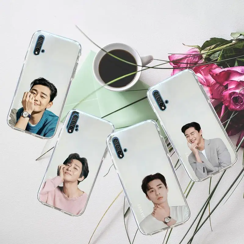 

Park Seo Joon Korean actor Phone Case Transparent for Huawei honor P mate 40 20 30 10 50 i 9 x mate pro lite 8a