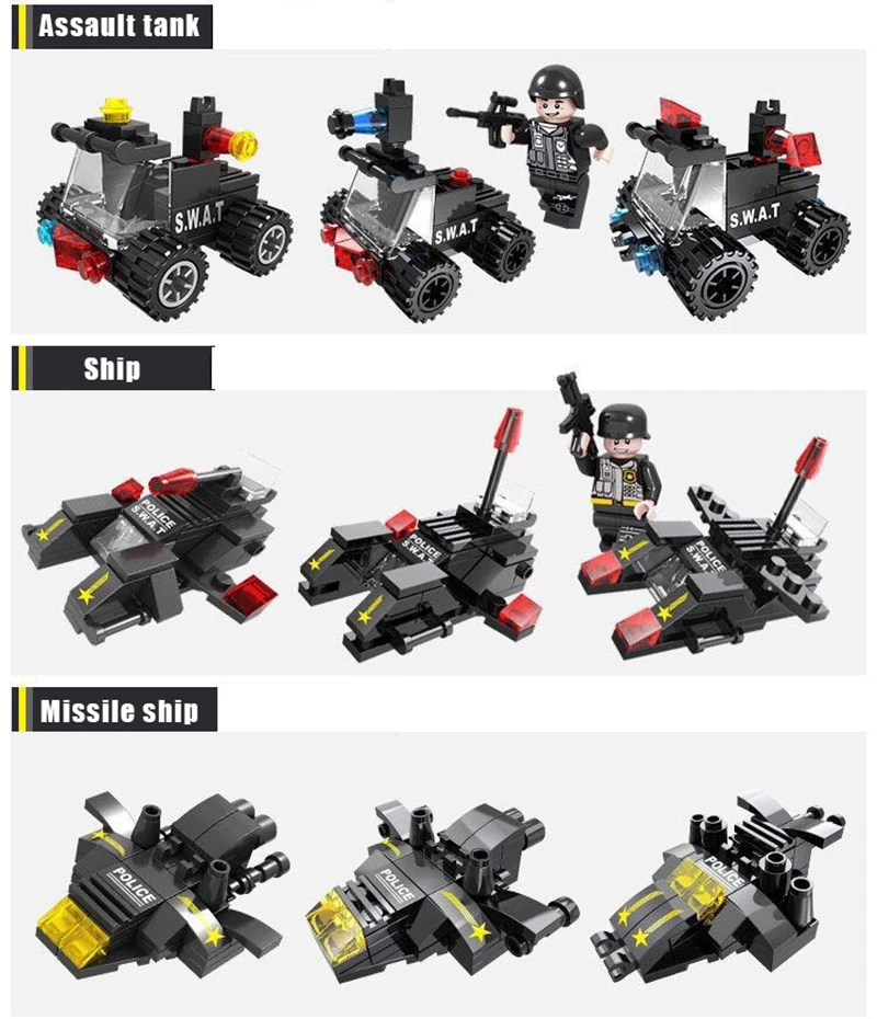 Новый город полицейский участок автомобиль строительные блоки для детей