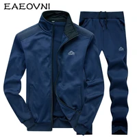eaeovni men tracksuits solid color sportswear autumn mens jacket pants set casual tracksuit male gyms sweatshirt 2 piece set