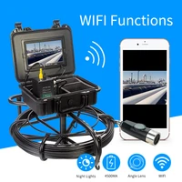 free dhl wifi video recorder 50m pipeline inspection borescope drain sewer camera with dual lens 42mm lens waterproof no case