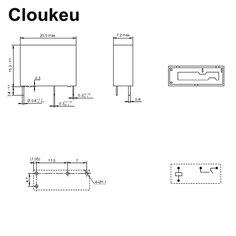 

DIP4 HF46F-G- 5 12 24 -HS1T 5V 12V 24V 7A