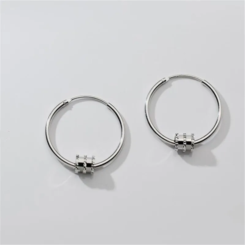 

925 Sterling Silver Geometric Piercing Stud Earring For Women Girls Wedding Birthday Jewelry Pendientes 2022 Trendy New eh1803