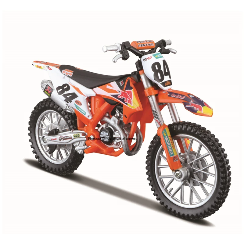 Bburago-modelo de motocicleta de aleaci&oacute;n, juguete de colecci&oacute;n de coches de juguete, escala 1:18, KTM 450, SX-F, edici&oacute;n de f&aacute;brica, 2018-0