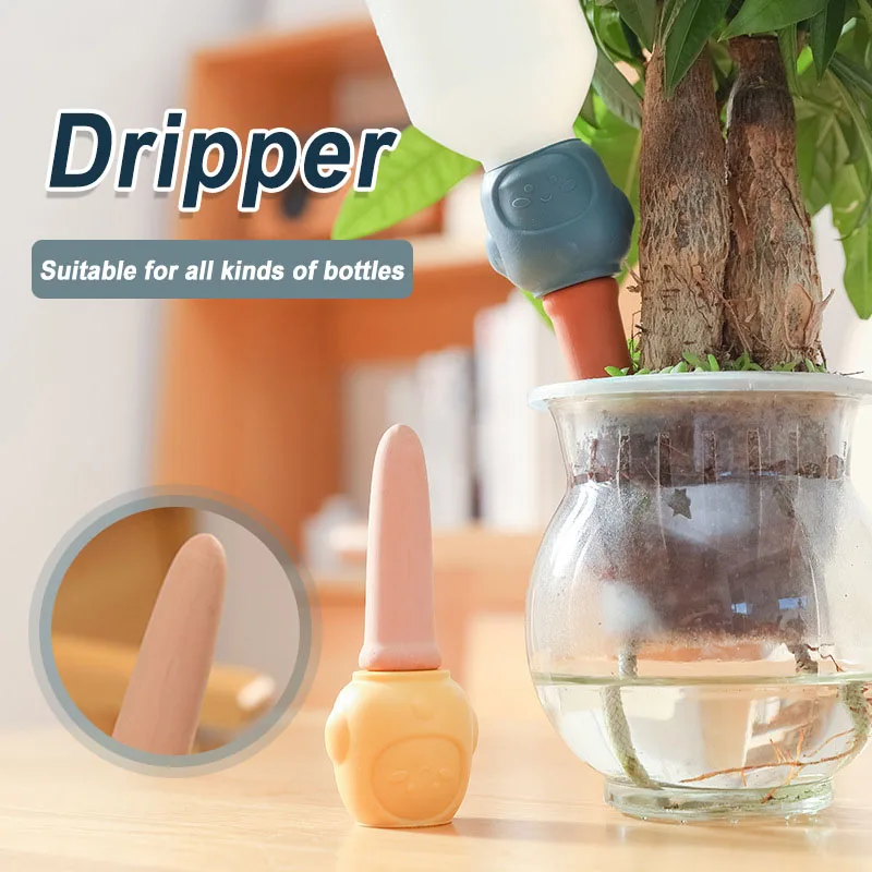 

Set of 2 Plant Watering Stakes Pottery Slow Drip Automatic Self Watering Spikes with Universal Silicone Connector Watering Kits