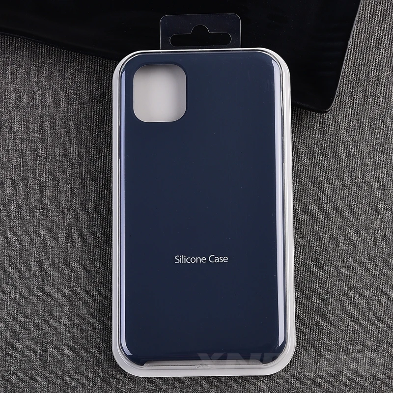 Middle Night Blue Роскошный официальный логотип силиконовый чехол для телефона для iPhone 11 Pro Max чехол для 7 8 6 6s Plus X XS XR XS MAX чехол Funda - Цвет: Middle Night Blue