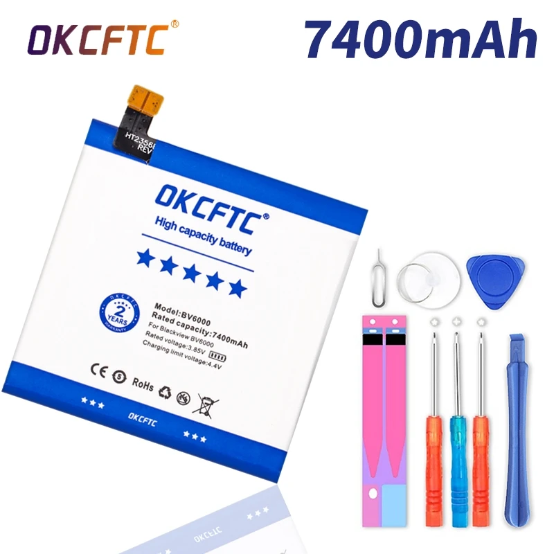 OKCFTC 7400 мАч V756161P BV 6000 Сменный аккумулятор для Blackview BV6000 / BV6000S оригинальная