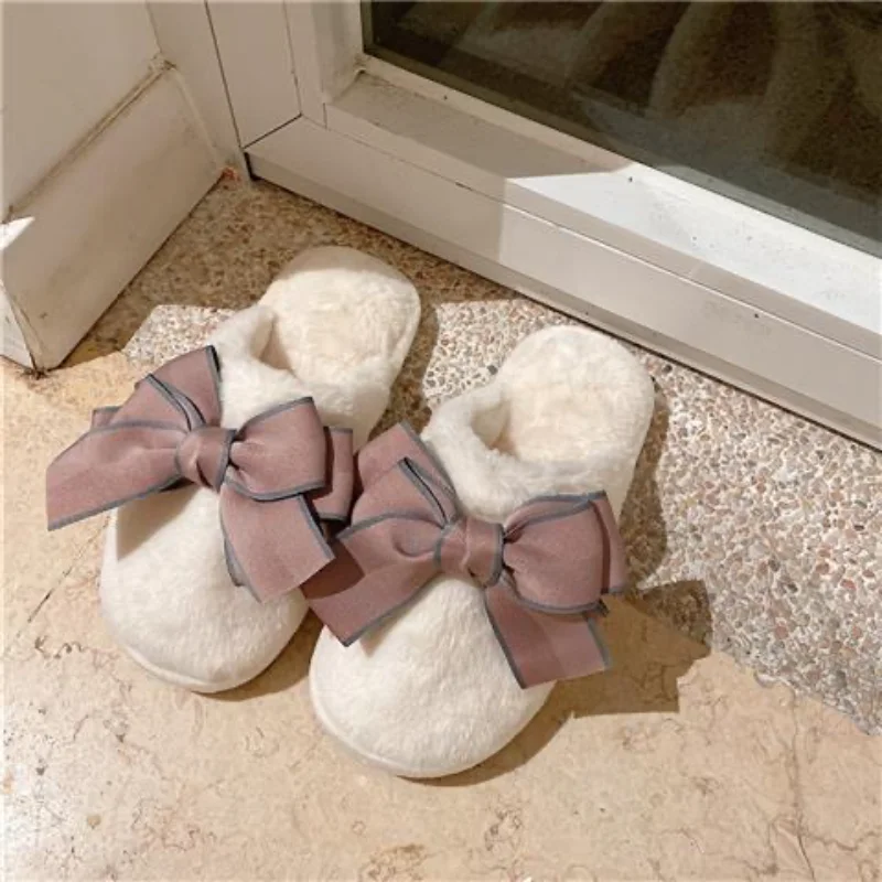

Новые плюшевые теплые домашние тапочки на плоской подошве, легкие мягкие удобные зимние красивые тапочки, Женская хлопковая обувь