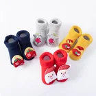 Зимние детские рождественские носки в новом стиле, плюшевые плотные Мультяшные теплые носки для новорожденных, носки для кукол, детские носки для мальчиков и девочек