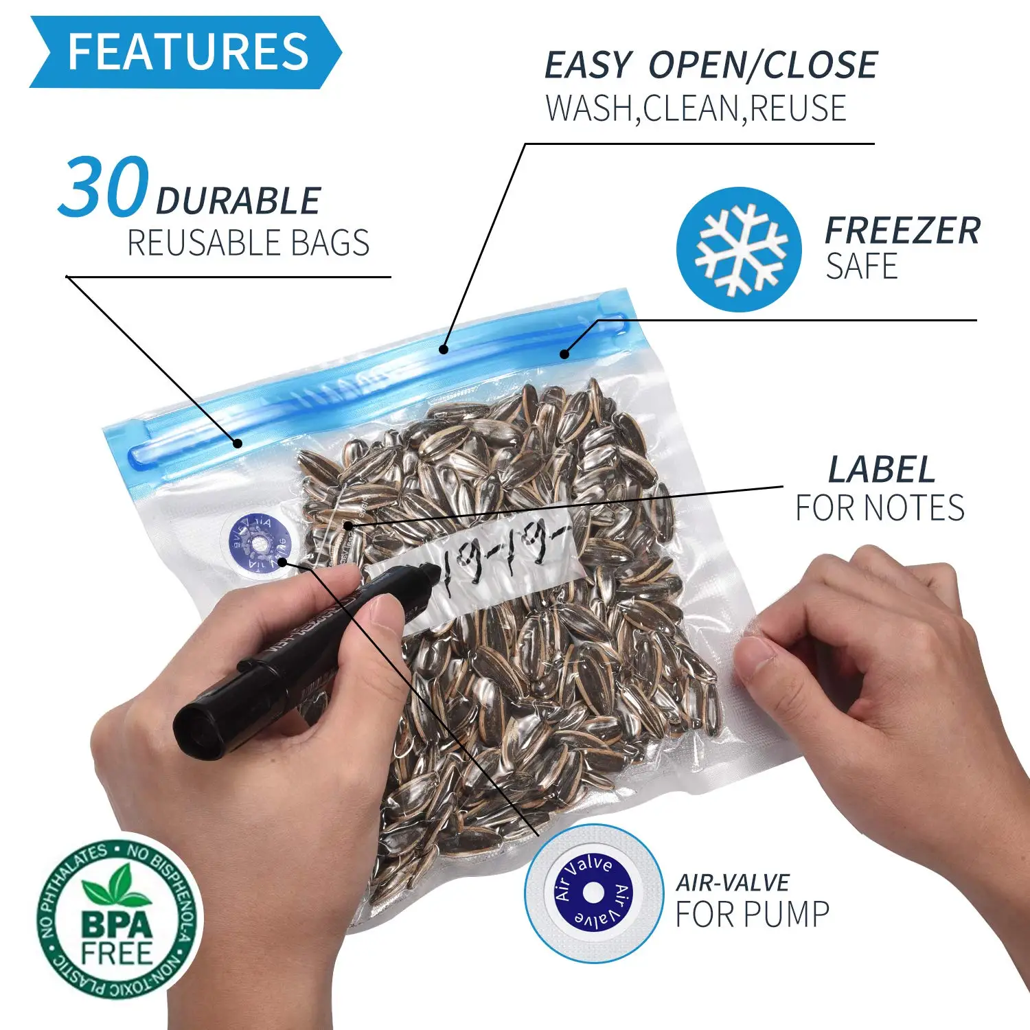 20/17 шт. сумка Наборы многоразовые Еда вакуумно сжатые пакеты для хранения