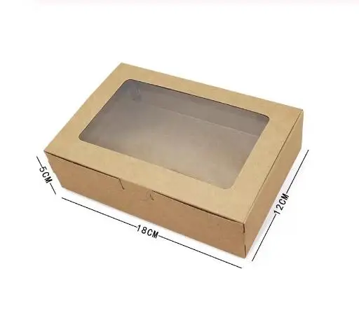 20 шт. коробка из крафт-бумаги с окошком 18x12x5 см | Дом и сад