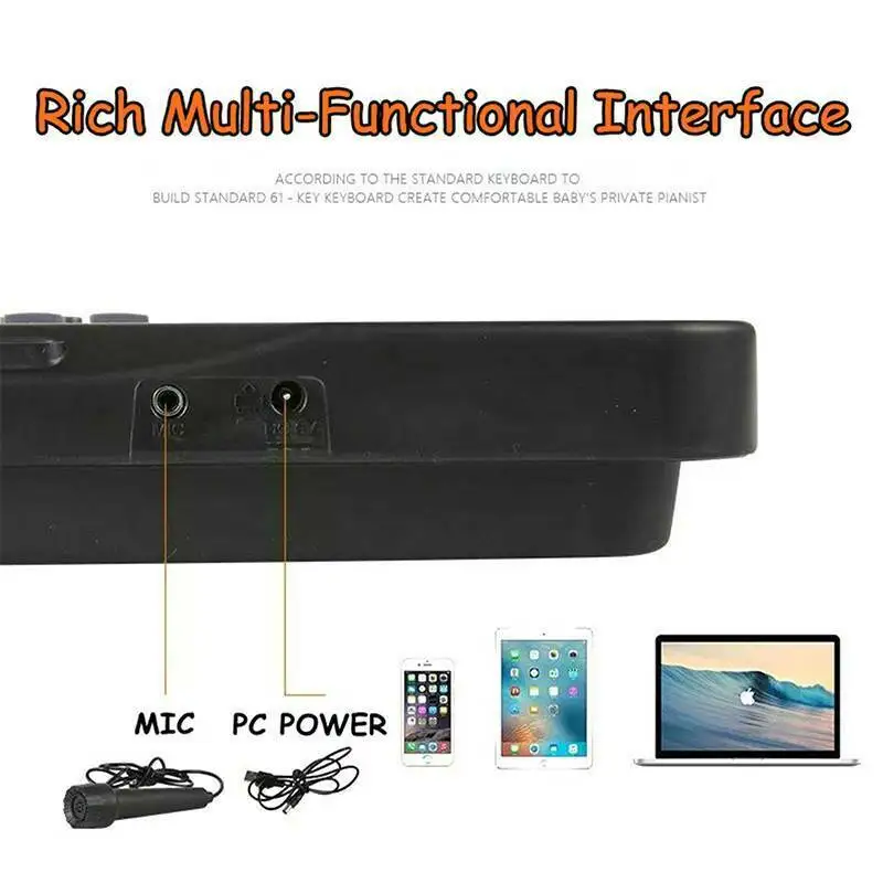 

61keys Digital Musical Electronic Keyboard Mini Piano With Mic Kid Beginner Gift