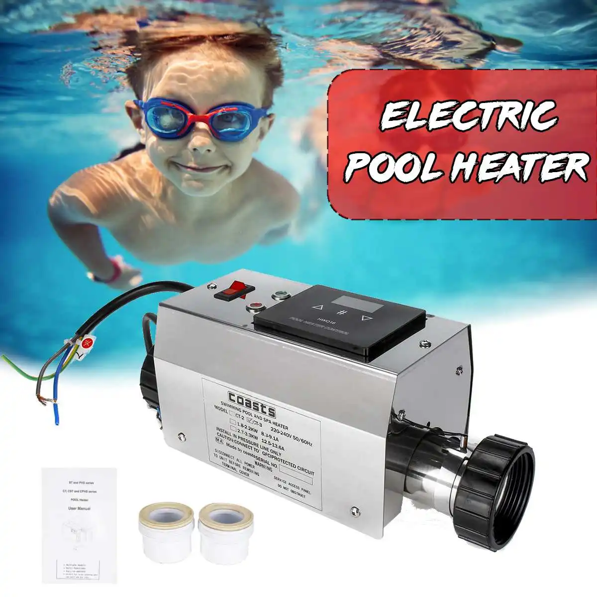 3 кВт 220 В нагреватель для бассейна электрический и спа ванны аксессуары с