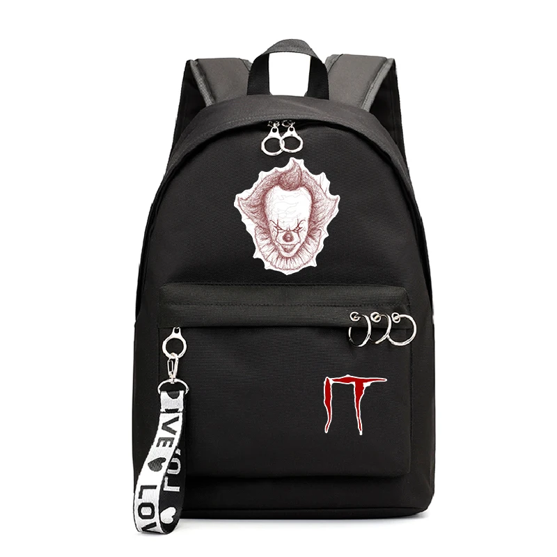 Рюкзак Mochila IT Женский Повседневный с изображением клоуна из фильма ужасов