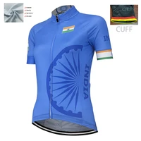india retro global factory outdoor team competition cycling jersey polyester breathable blue ladies customizable