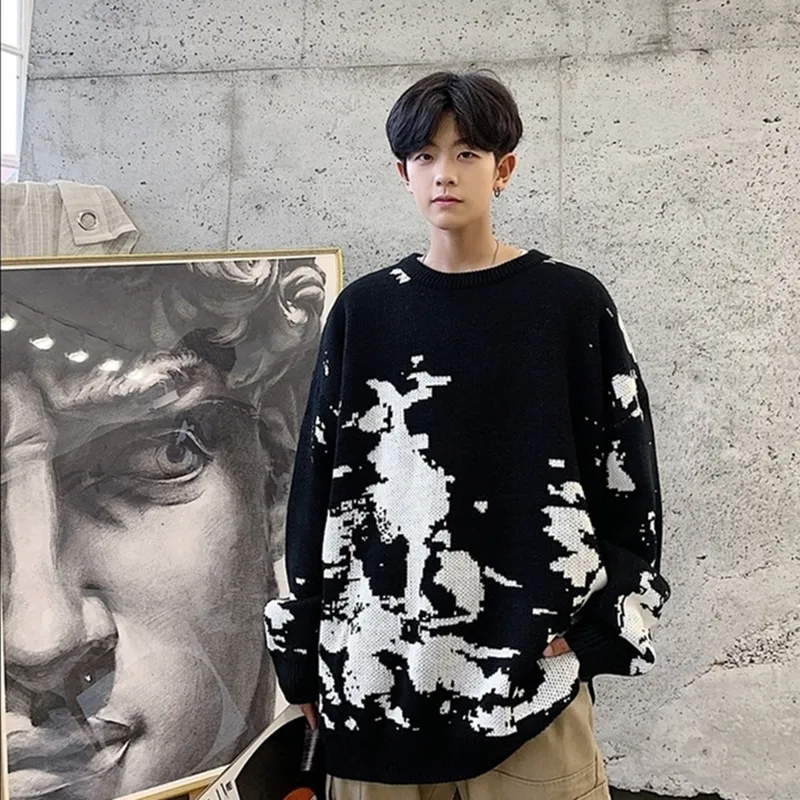 

Men's Sweater New Fashion 2020 Spring Autumn Loose Pullovers Mens Casual Hip Hop Streetwear Oversized Tops Men Clothing XY5038
