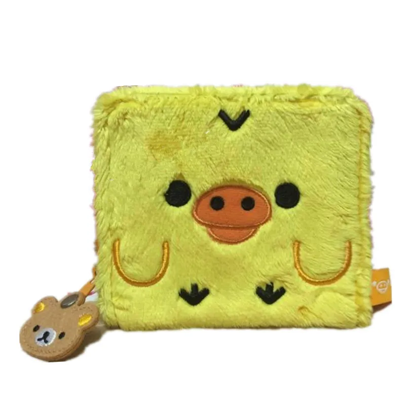 

New Kawaii Cute Rilakkuma Kiiroitori Girls Kids Short Wallets Money Bags Coin purse For Children