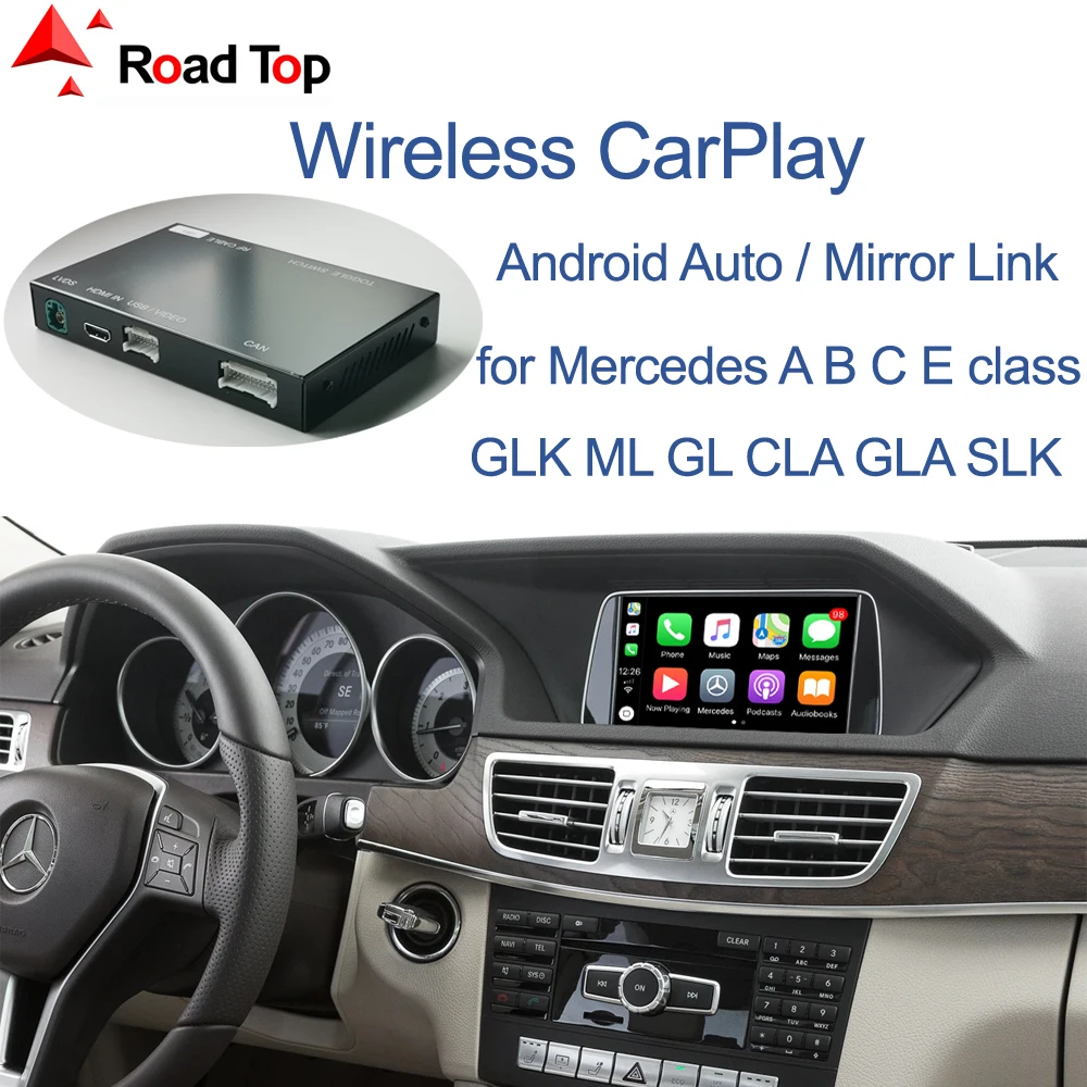 Беспроводной CarPlay для Mercedes Benz A Class W176 B W246 CLA GLA C CLass W204 E W212 C207 CLS W218 ML GL GLK SLK R72 G