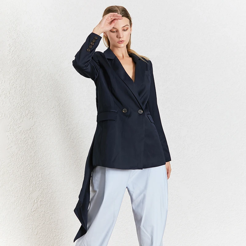 TWOTWINSTYLE Elegant Hollow Out Blazer Women Notched Collar Long Sleeve Blazers Female Fashion Clothing Ladies OL Style New