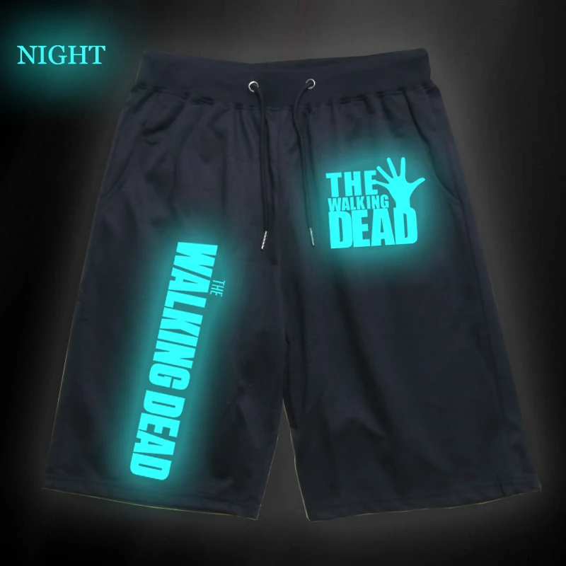

Men Women the Walking Dead Luminous Short Pants Jogger Fitness Short Sports Breathable Gym Pants High Quality Beach Trousers