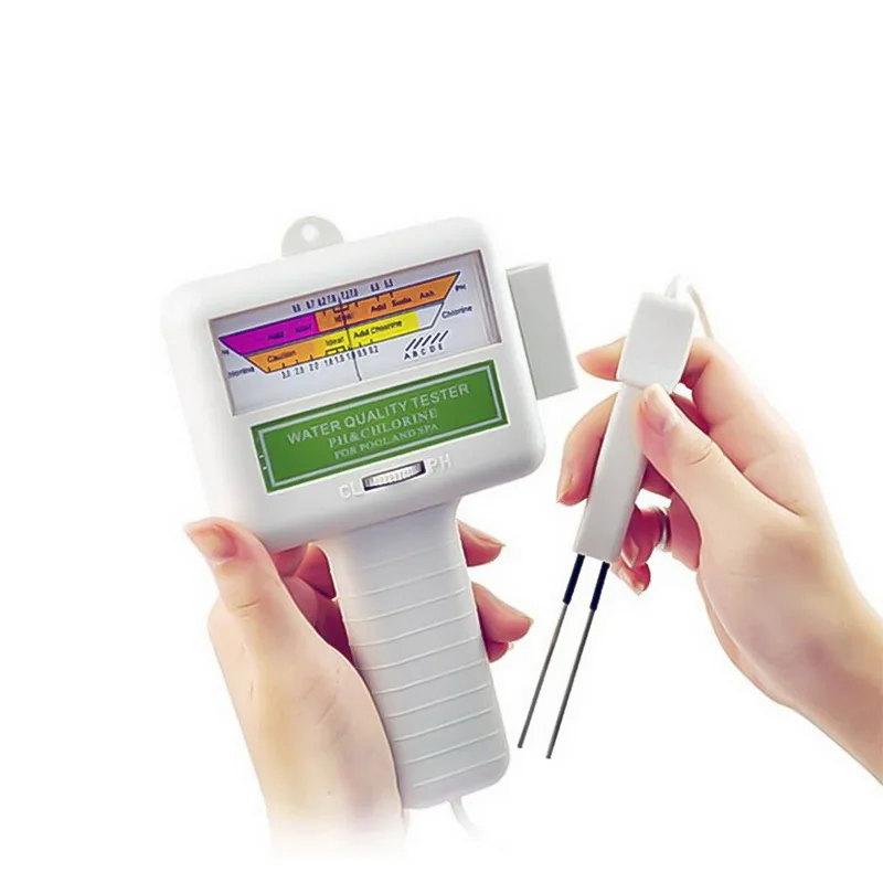 

1Pcs PC-101 PH Meter CL2 Chlorine Water Quality Tester Portable Home Swimming Pool Spa Aquarium PH Test Monitor White