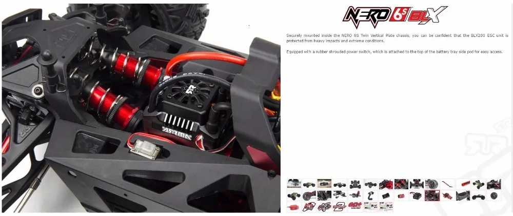 Arrma Nero 6s бесщеточный водонепроницаемый blx 1/8 RTR scale 150A ESC 4wd monster truck-без дифференциального замка версия