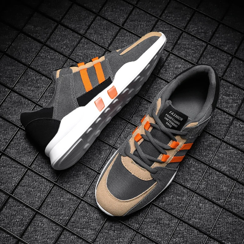 Кроссовки мужские сетчатые дышащие удобные сникерсы на плоской подошве модная