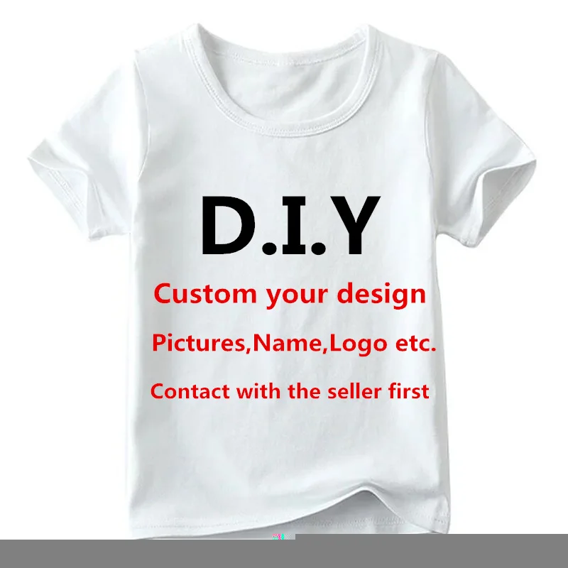 Kids Twosides Customized Tshirt Custom Double Sides T-shirt Your Own Design Boys Girls DIY Clothes Contact Us First | Мать и ребенок
