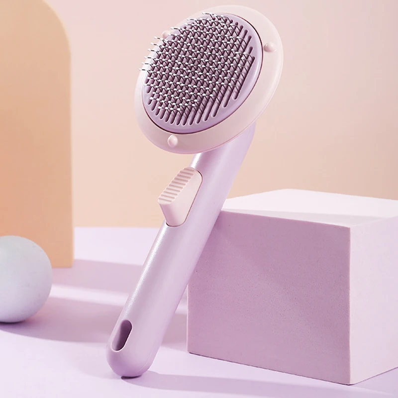 Щетка для домашних животных для удаления шерсти у кошек с функцией самоочистки, гладильная расческа для собак, щенков, кроликов, длинный инструмент для ухода за шерстью, аксессуары для животных.