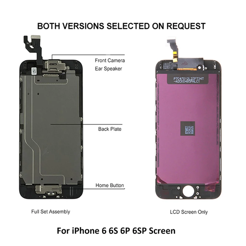 

5.5" inch AAA Quality Full Set LCD For iPhone 6S 6S Plus LCD Display Touch Screen Digitizer Replacement+Home Button+Front Camera
