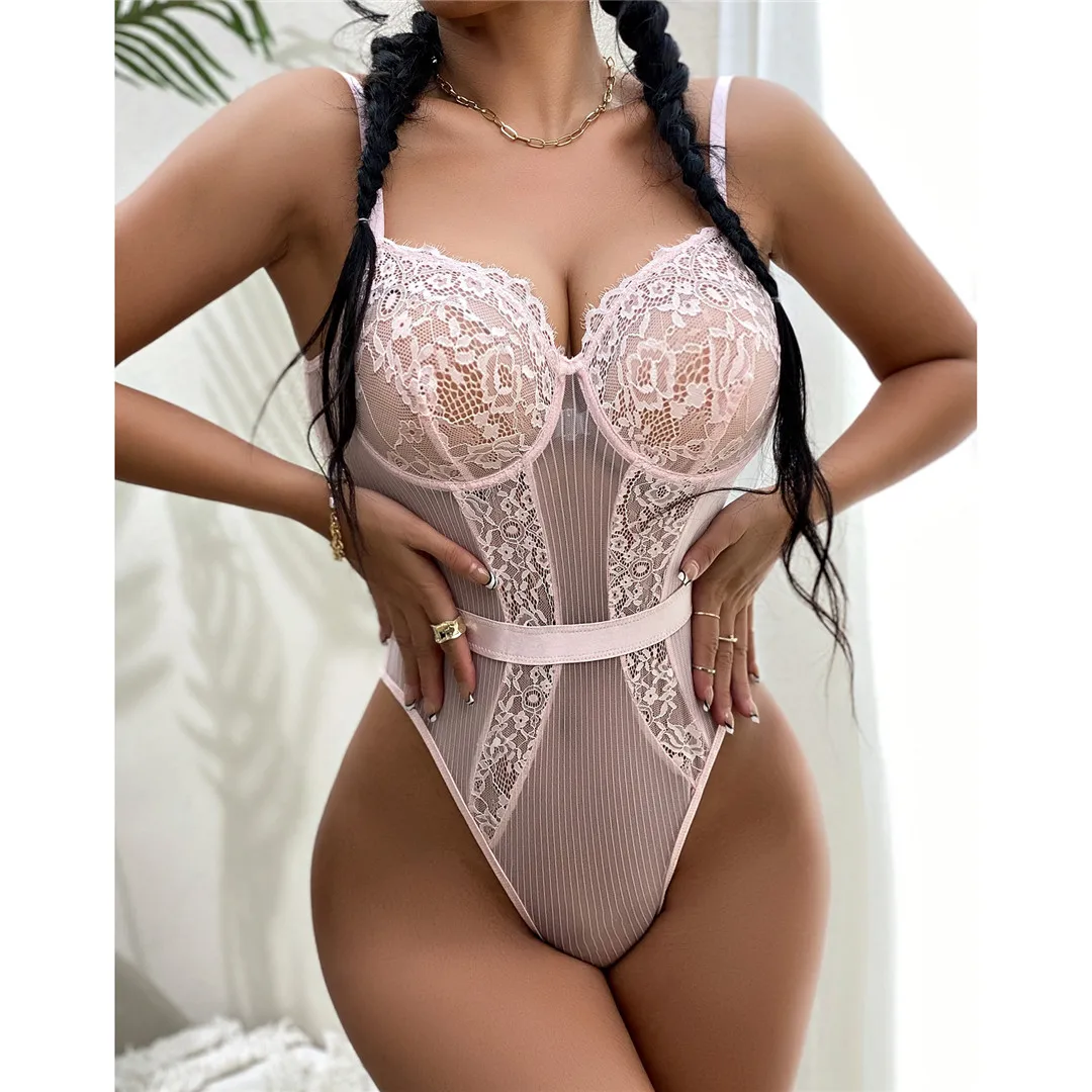 С косточками боди Для женщин кружева сексуальное тело для спинки комбинезон