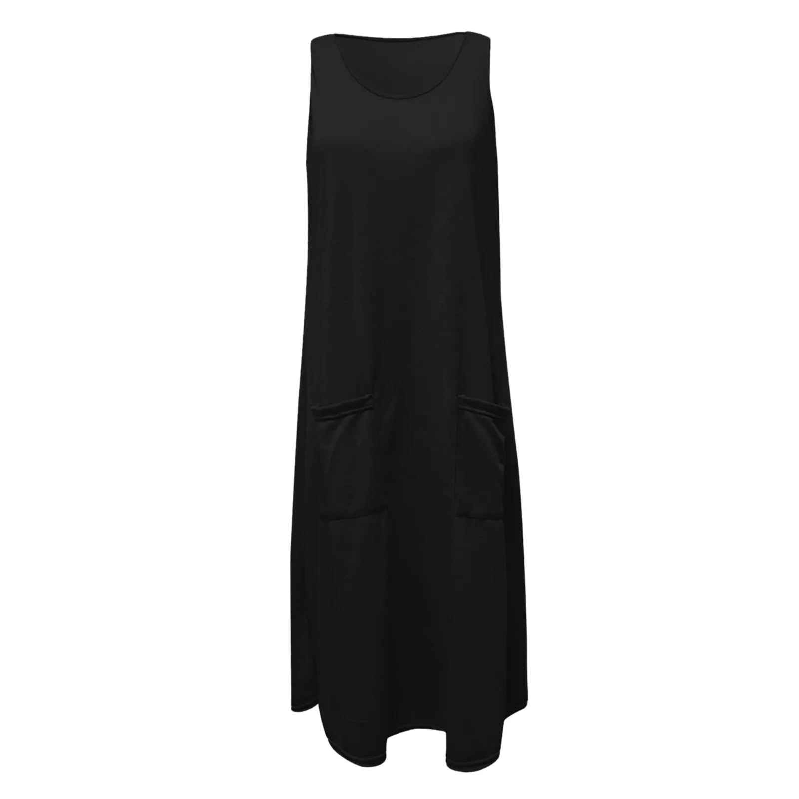 

Summer Fashion Women Tank Dresses Casual Loose O-Neck Solid Pocket Sleeveless Party Beach Dress Women Sundress vestido mujer