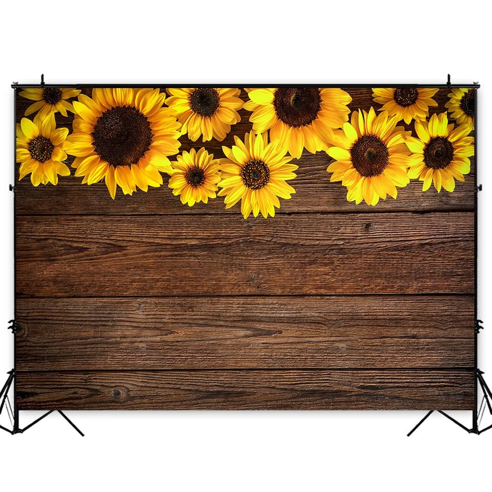 Деревянные подсолнечника фон для фотосъемки с изображением цветка День рождения