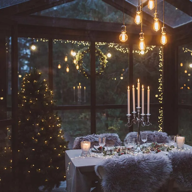 Светодиодная гирлянда 10 метров лампа с теплым белым светом для украшения свадьбы