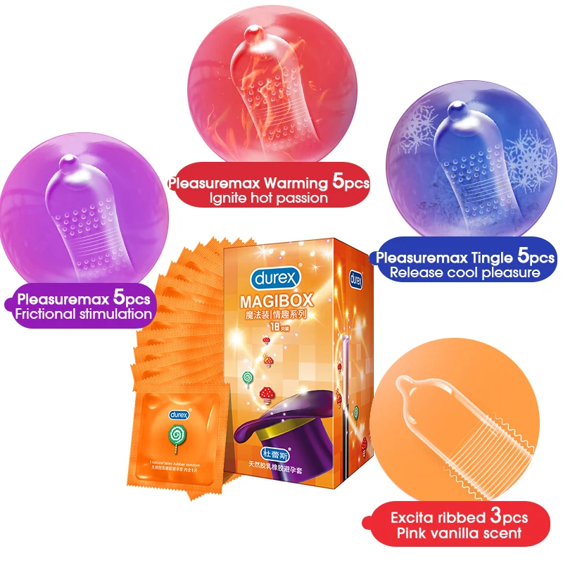 Durex Волшебные презервативы 4 стиля большие частицы ледяной огонь ультратонкий