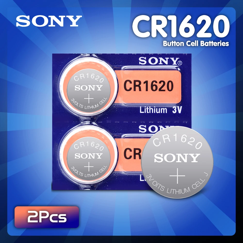Батарейки кнопочные SONY CR1620 2 шт. батарейки монетные автомобильный пульт