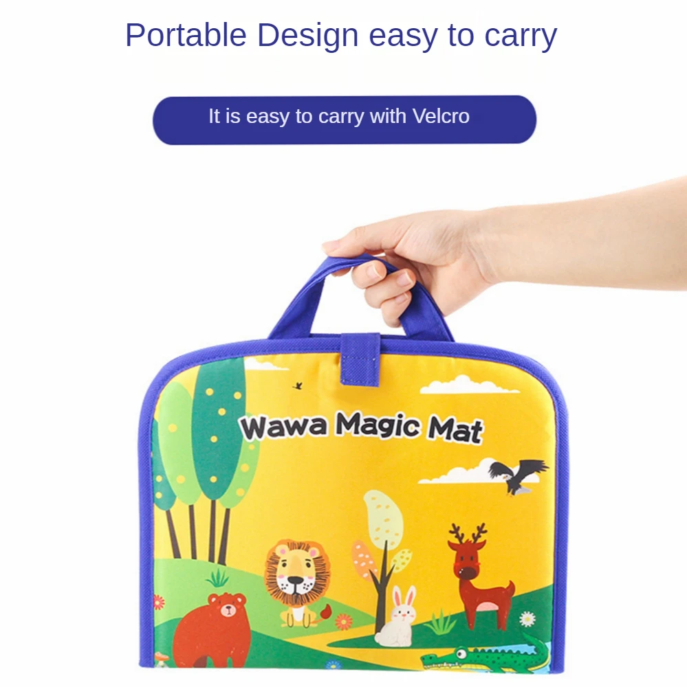 

30*47cm Portable Water Drawing Book & Magic Pen Travel Doodle Book Reusable Painting Coloring Board Educational Toys for Kids
