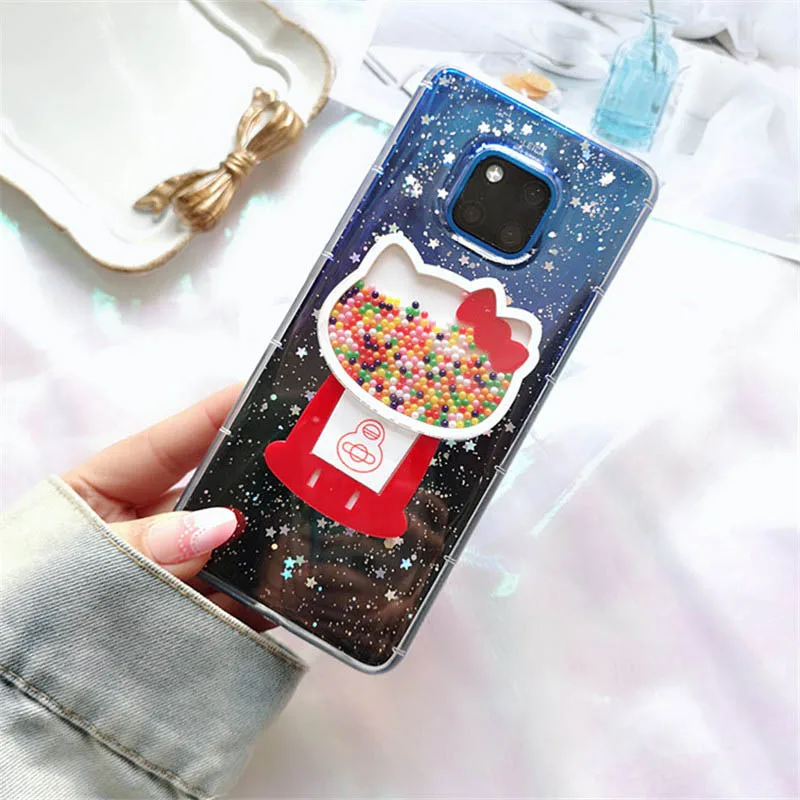 Для huawei P30 pro P20 lite P10 P9 P8 P smart Plus selfie gliter cat Bling Stars встряхивание бусин мягкий чехол