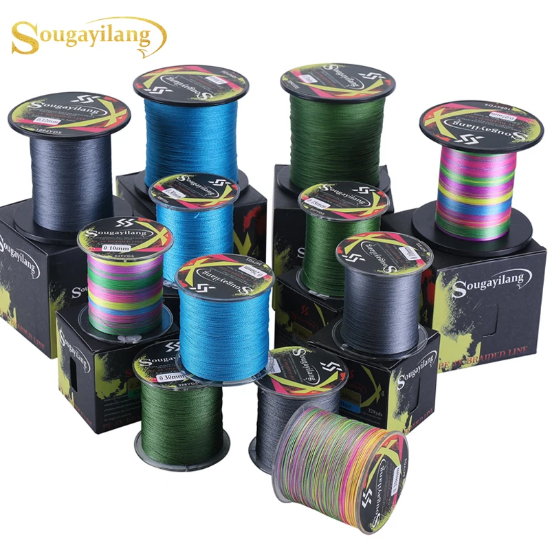Sougayilang Высококачественная рыболовная леска 300 м/500 м/1000 м 4 пряди плетеная