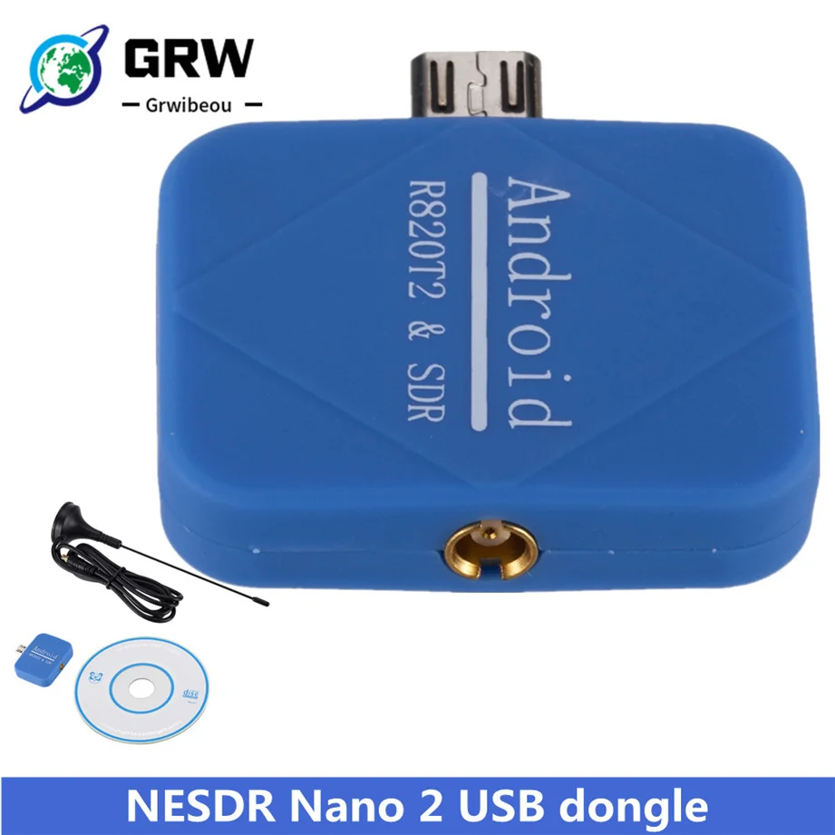 GRWIBEOU โทรศัพท์ Android SDR + R820T2 Mini RTL-SDR และ ADS-B ตัวรับสัญญาณ NESDR Nano 2 USB Dongle
