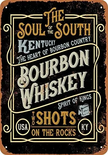 

Kentucky Bourbon Whiskey Metal Tin Sign 12 X 8 Inches Retro Vintage Decor