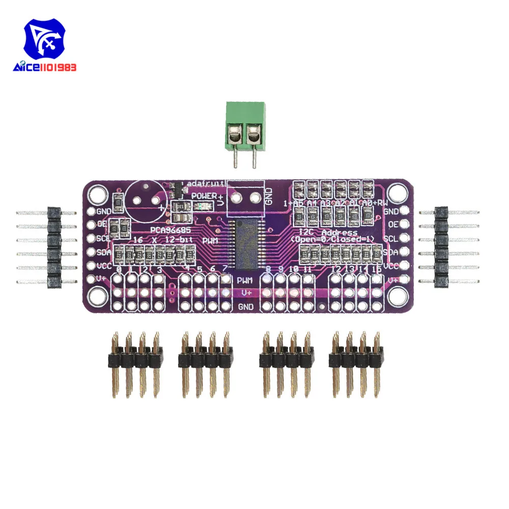 Diymore CJMCU PCA9685 16 каналов 12 бит PWM сервопривод модуль I2C интерфейс 1 6 кГц