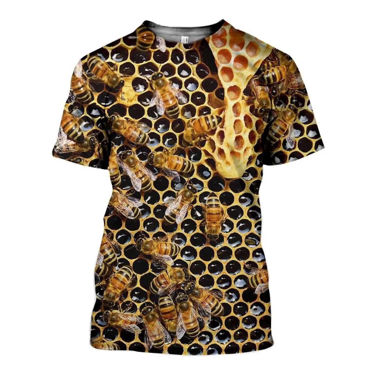 

Bees T-shirt Graphic Love Animal Honey pattern 3D Printed Unisex Animals Summer Cool Top Streetwear Tees t-shirt Dropship
