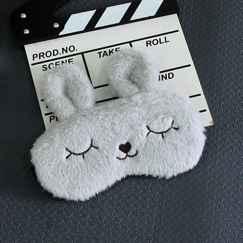 Плюшевый чехол для глаз кролика маска сна забавная 3D шелковая дорожная повязка