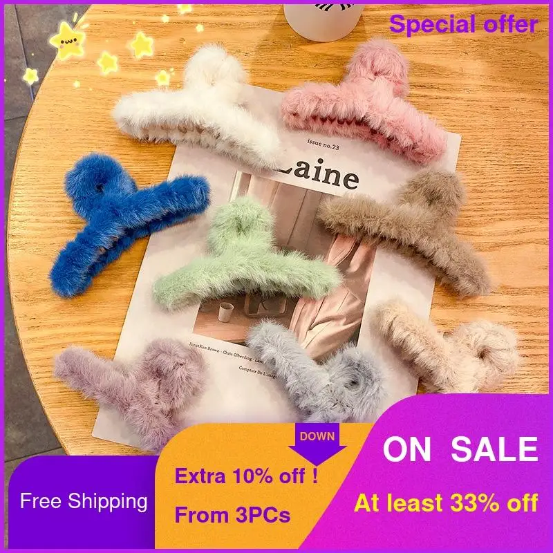 

Крупные заколки для волос для девочек, корейские аксессуары из кроличьего меха на осень, красочная заколка для волос в виде акулы, зажим для ...