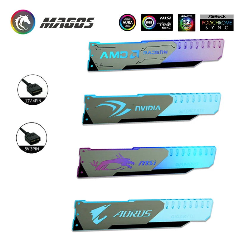 RGB подставка для графического процессора ROG/MSI/AMD/NVIDIA/AORUS SYNC Black/Silver|Кулеры и системы
