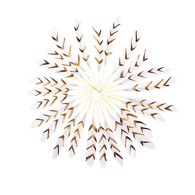 Оптовая продажа Белых гусиных перьев из белого золота, 10 шт.-100 шт.-500 шт. Для рукоделия 10-15 см (4-6 дюймов) и свадебного украшения вечеринки.