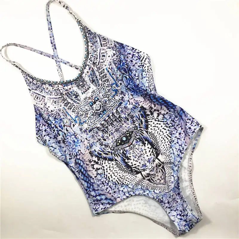 

2021 New Sexy One Piece Swimsuit Women Swimwear Cut Out Bathing Suit Summer Push Up Monokini Print Swim Suit Beach Wear Female