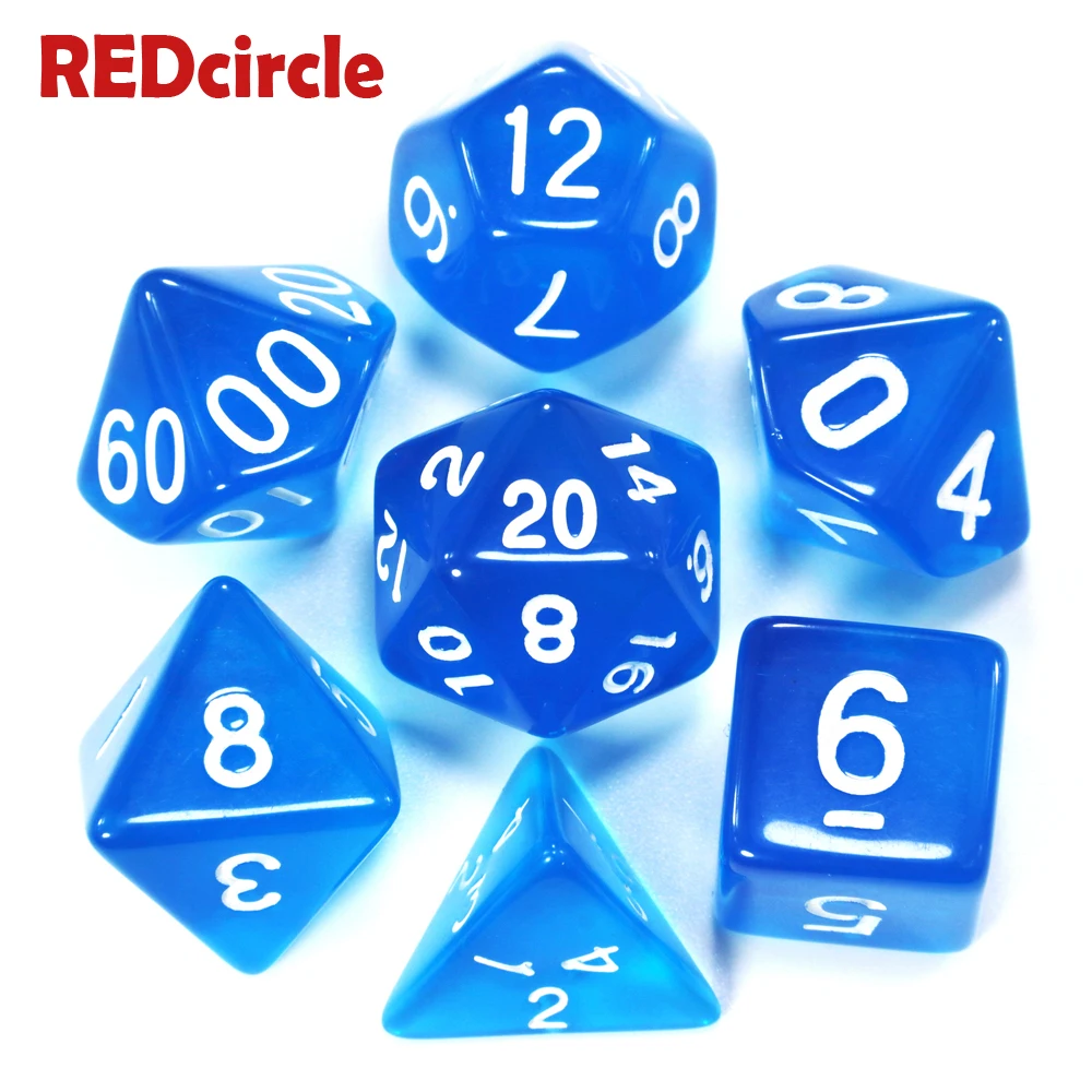 Высококачественный 1 набор из 7 сторонних игральных костей D4 D6 D8 D10 D12 D20 для