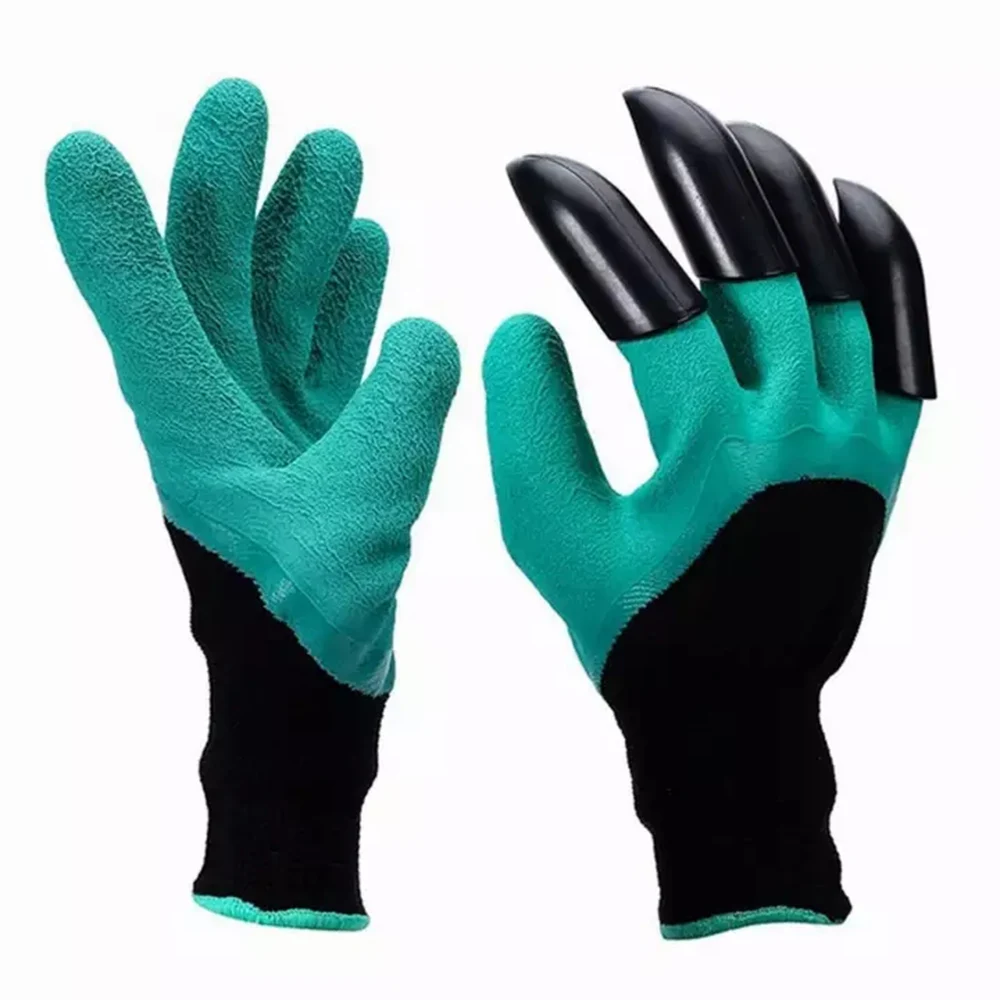 

Garden Gloves With Claws ABS Plastic Garden Rubber Gloves Gardening Digging Planting Durable Waterproof Work Glove Outdoor